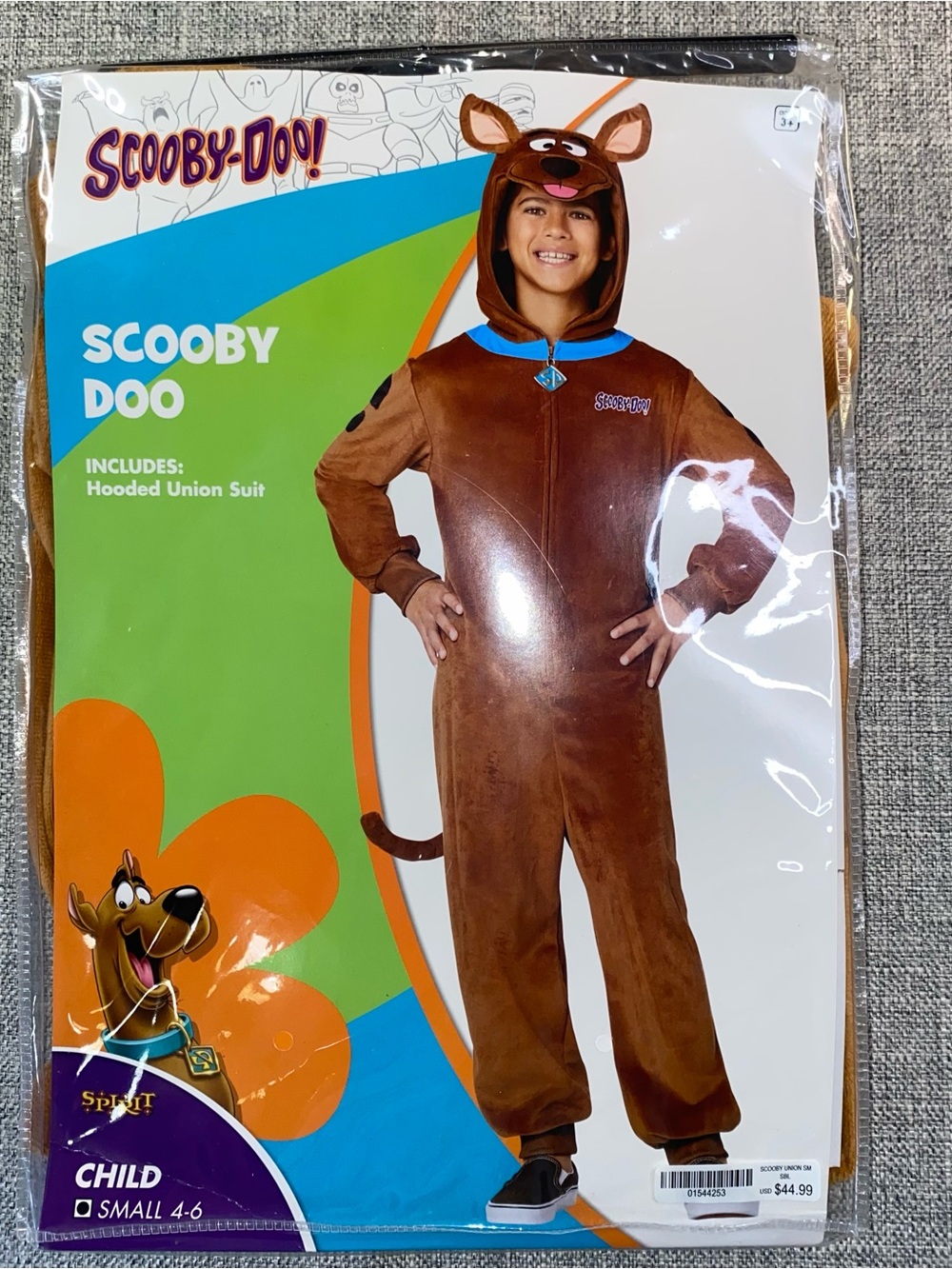 SCOOBY DOO COSTUME Sz Small Child 4- 6 Years Halloween Spirit Brand Hooded Suit